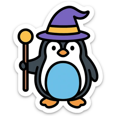 Penguin Wizard sticker