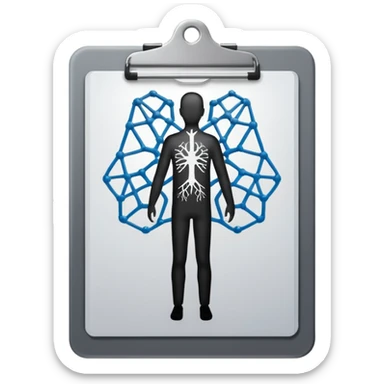 clipboard with a person silhouette and a neural network symbol sticker