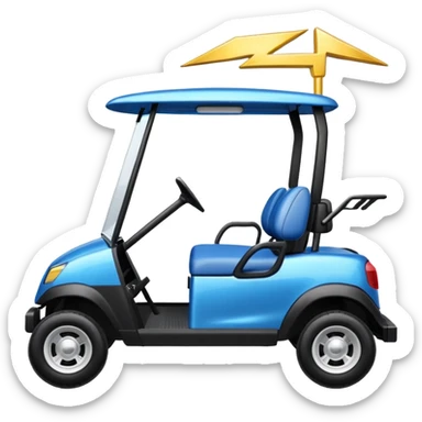 golf cart with lightning bolt to represent electric carts sticker