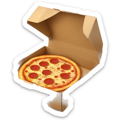 Pizza in a pizza box sticker