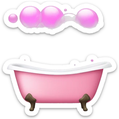 Bathtub with pink bubbles sticker