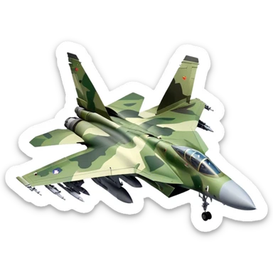 SU-35 Jet - Sukhoi (Model Year: 2020) (Iconic colour: Camouflage green) sticker