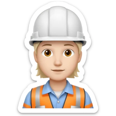 Ingeniero civil con casco blanco  sticker