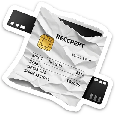 credit card receipt sticker