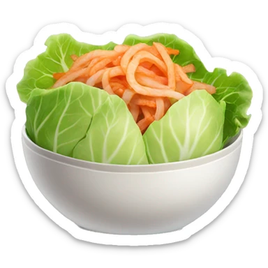 Kimchi: A bowl with spicy cabbage. sticker