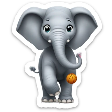 An elephant playing netball sticker