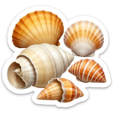 Seashells on beach sticker