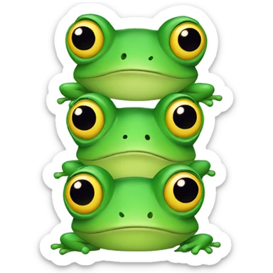 four frogs together sticker