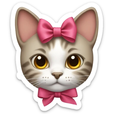 cat with a bow sticker