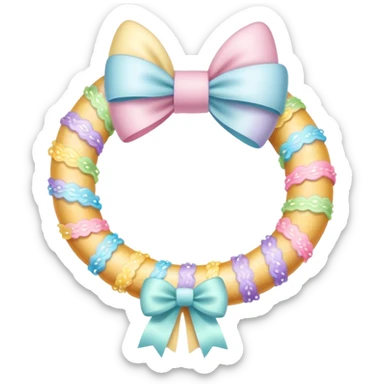 easter whip with decorative pastel colored bows sticker