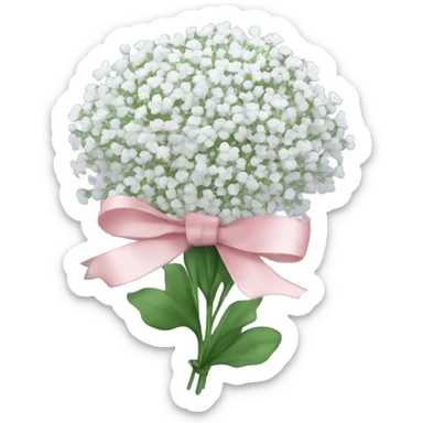 baby breath flower with ribbon sticker