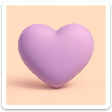 purple heart, mochi style, soft and squishy, no text sticker