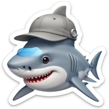 Акула с кепкой sticker