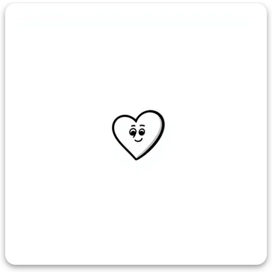cute hand-drawn heart with simple face sticker