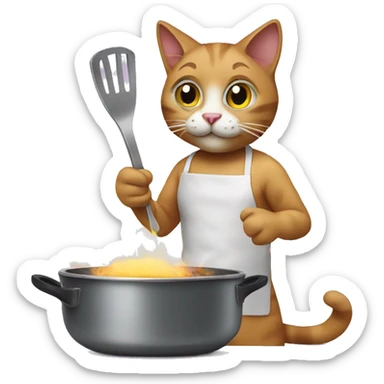 cat cooking eg sticker