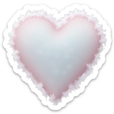 frozen pale pink heart with snow sticker