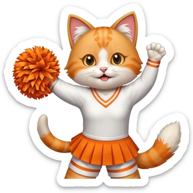 cheerleading cat with pom pom sticker