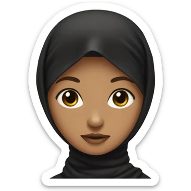 a tan girl with a black hijab and brwon eyes sticker