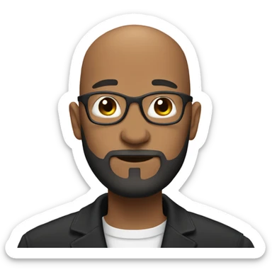 Bald and bearded pastor sticker