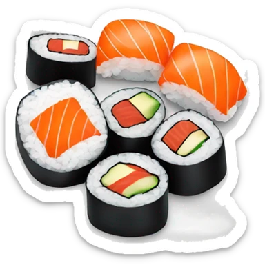 a plate of sushi sticker