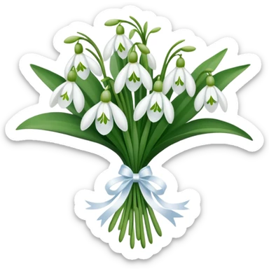 bouquet of snowdrop flowers sticker