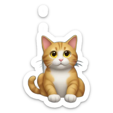 a cat sitting on windowsill sticker