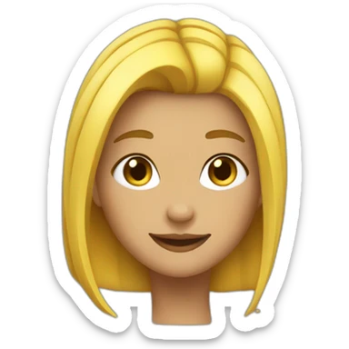 a girl with black and yellow hair a little short she is always happy sticker