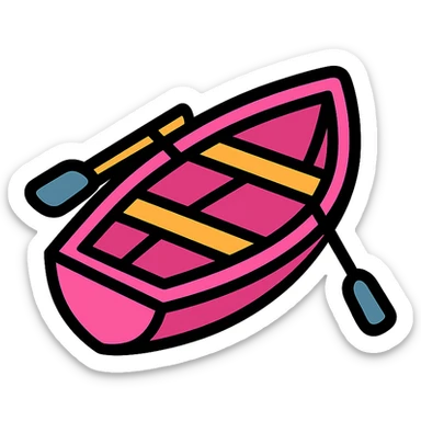 modern pink rowing boat sticker