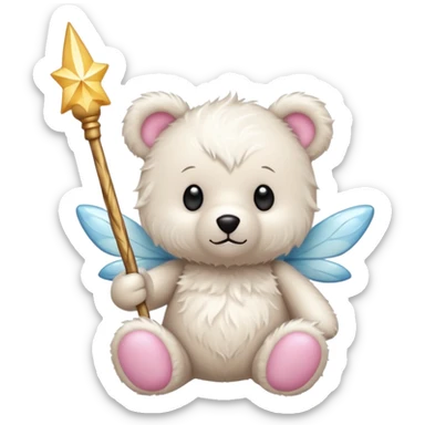 Fairy teddy with wand sticker