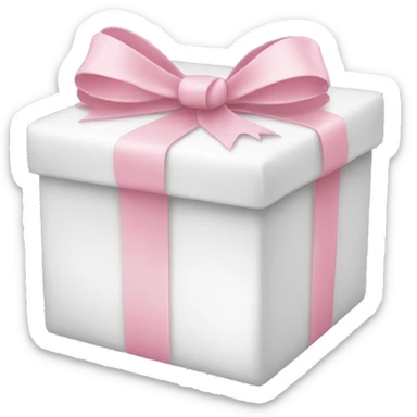 White Christmas present with baby pink bow sticker