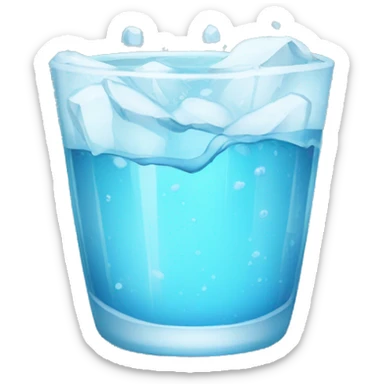 Vaso de agua con hielo  sticker