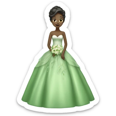green wedding dress sticker