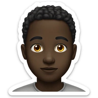 thoughtful portrait of a black boy sticker