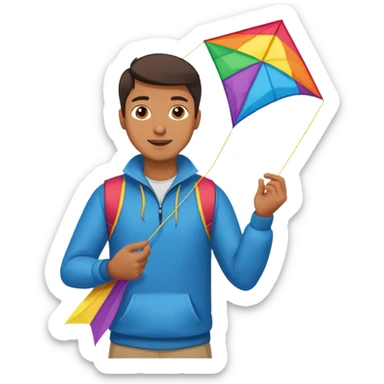 Man with kite,Kite Flyers, big kite sticker