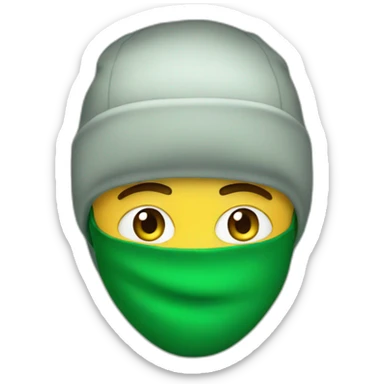 irish man wearing a ski mask on his head sticker