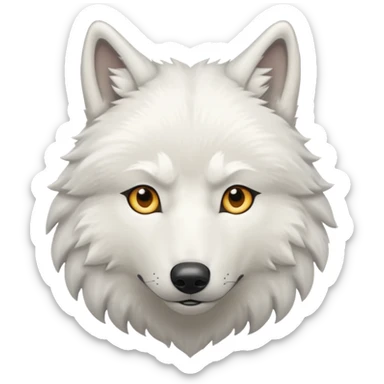 white wolf from Games of throne character face only front face sticker