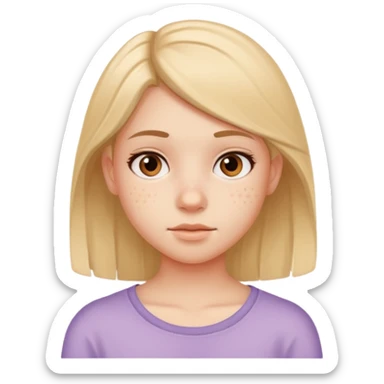 teenage girl showing signs of puberty with slight acne and subtle body changes sticker