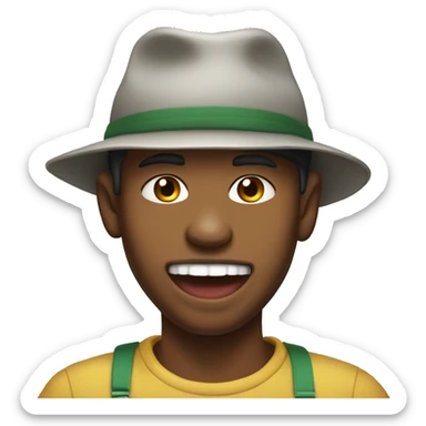 frat boy emoji biting lip and backwards hat sticker