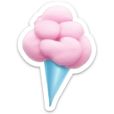 cotton candy with heart on top sticker