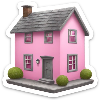 Pink house with hearts sticker