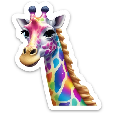 lisa frank rainbow giraffe sticker