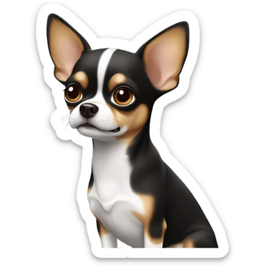 black and white and a little bit of brown Chihuahua ￼ sticker