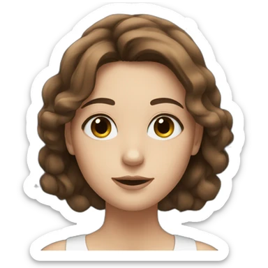 stars around girl with brown hair and white skin and black eyes sticker