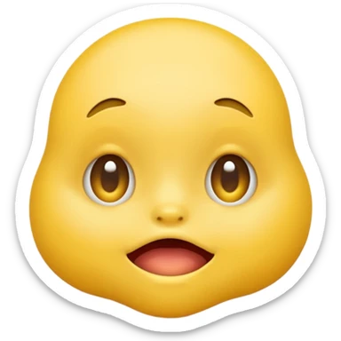 Classic yellow emoji biting bottom lip sticker