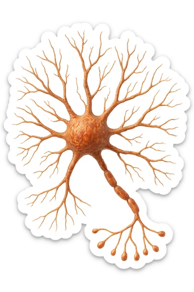 neurone umano anatomico realistico, iperrealistico 4k sticker