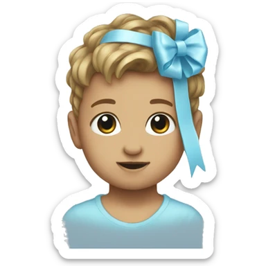 A baby blue cite bow sticker