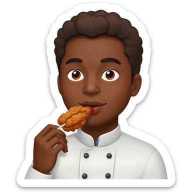 Black person eating fried chicken sticker