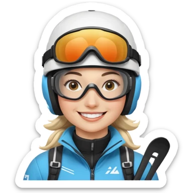 Female Alpine skiing half body sticker