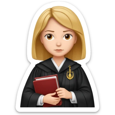 YARGIÇ KADIN ELİNDE DOSYA VAR,YARGIÇ KIYAFETİ GİYİNB sticker