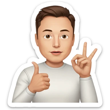 Elon musk flipping off someone  sticker